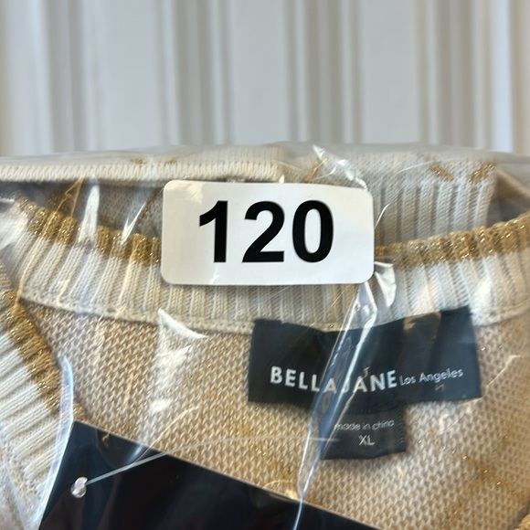 Bella Jane / NWT/ Size XL/ Woman's Elegant Cream And Gold Sweater. - Picture 13 of 13